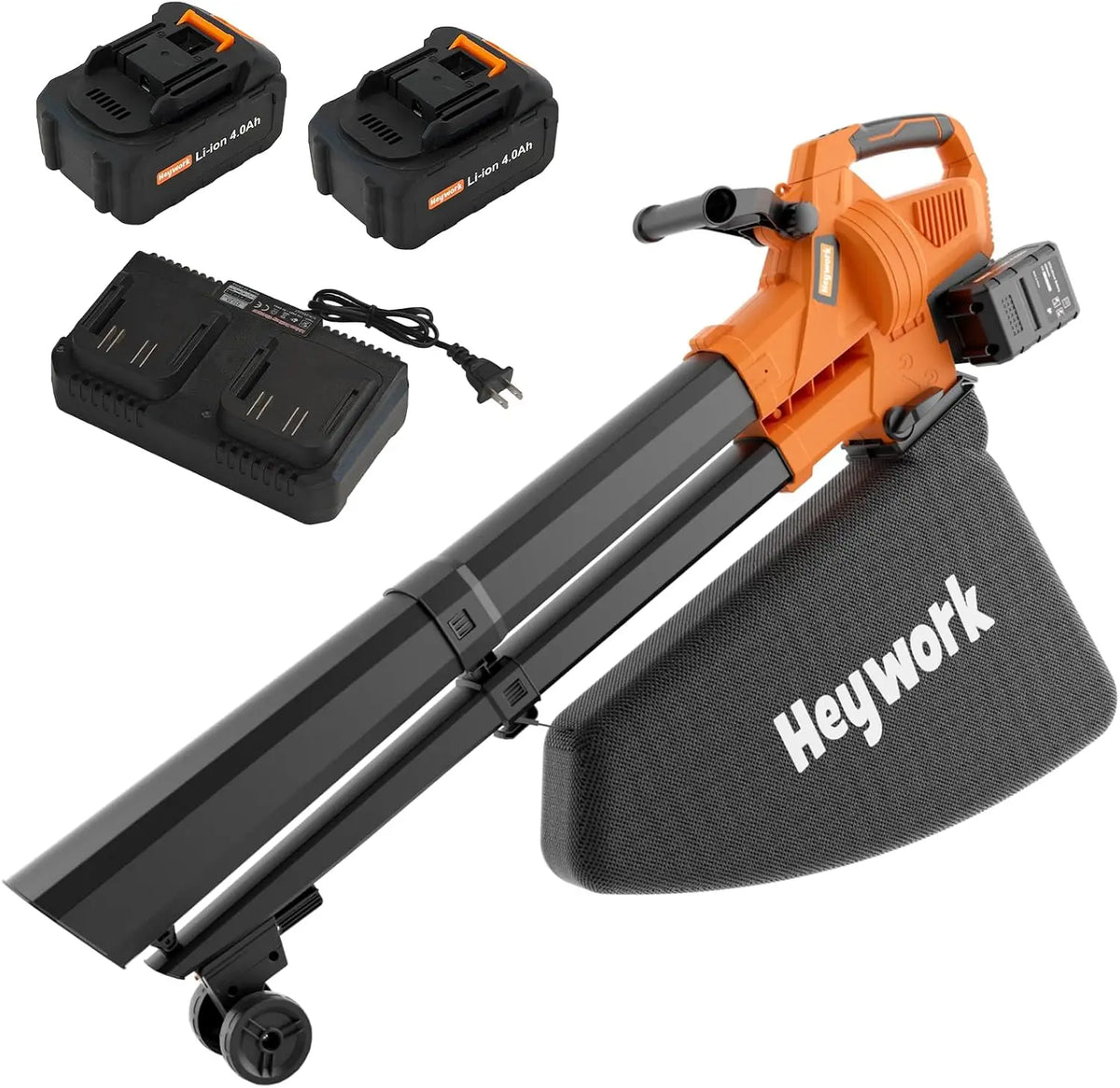 40V Cordless Leaf Blower Vacuum - Brushless Leaf Mulcher