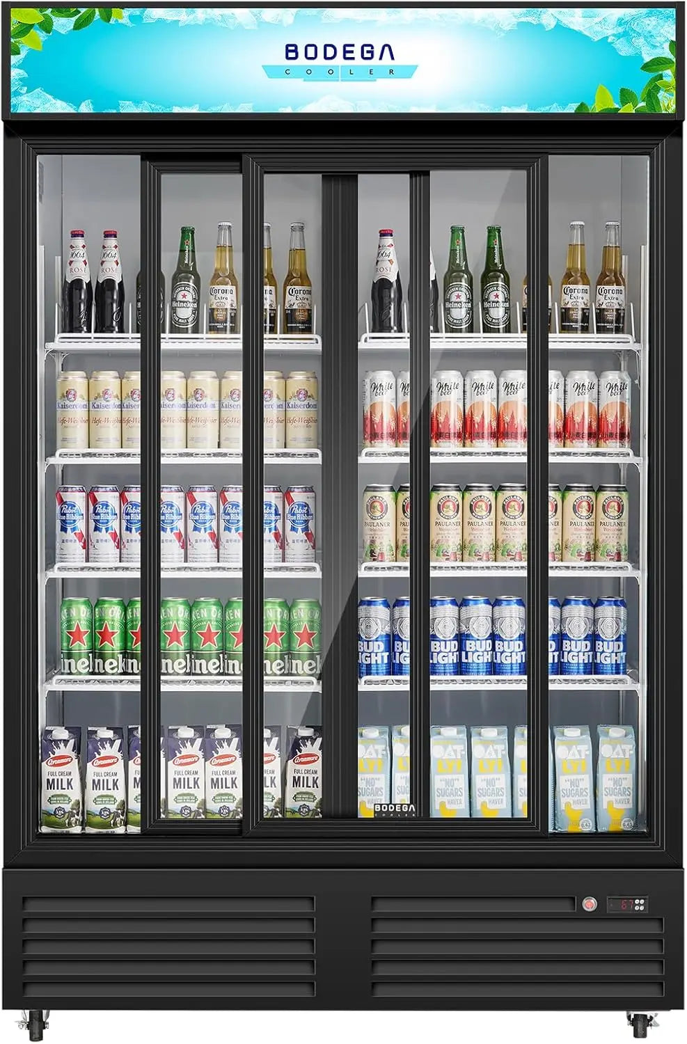 BODEGACOOLER Commercial Merchandiser Refrigerator - Automatic Sliding Door