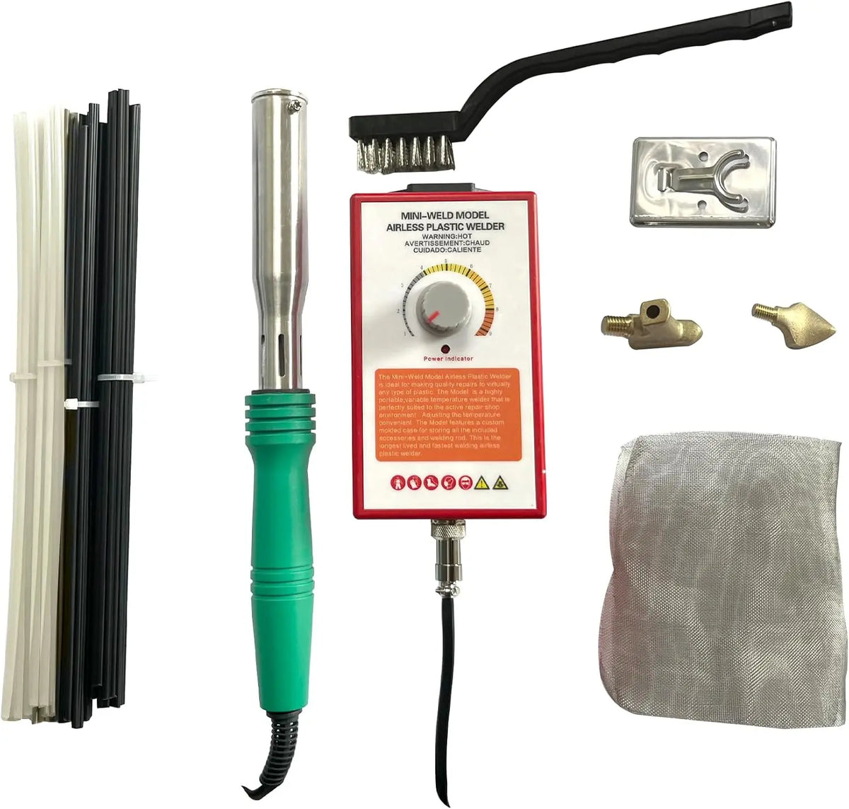 Plastic Welding Kit - 200W Welder Soldering Iron Gun, Car Bumper Repair Kit With Adjustable Control Box, 2 Tips, 2 Wire Mesh