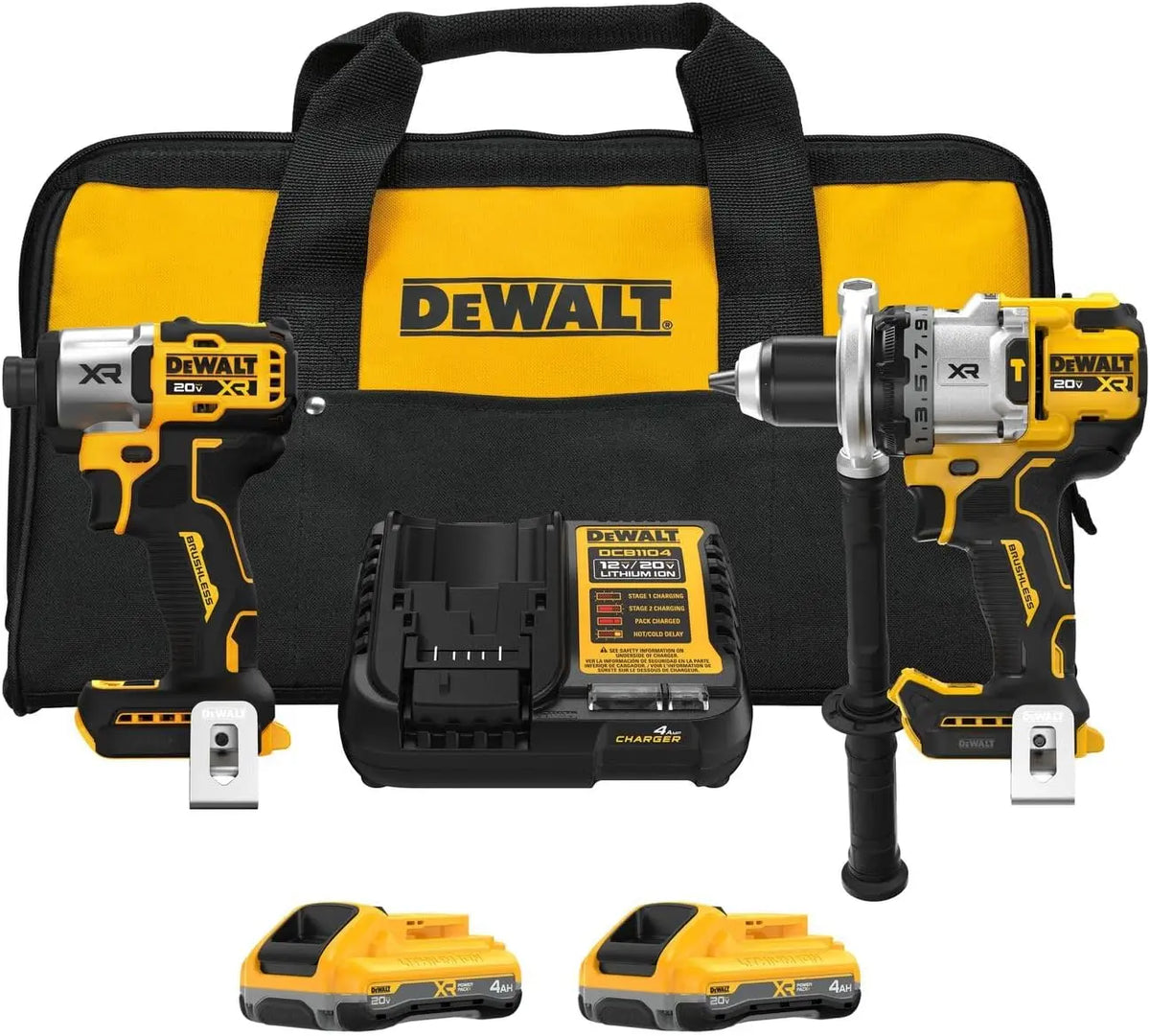 DEWALT 20V Max XR 3-Speed Hammer Drill and Impact Combo Kit with XR POWERPACK Batteries - DCK2101QQ2