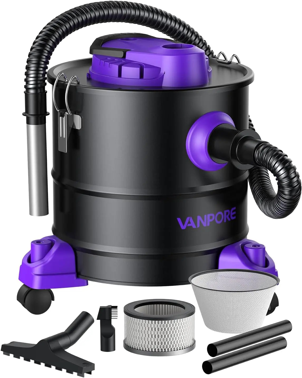 Ash Vacuum for Pellet Stoves - 5.2 Gallon, 1200W with Wheels
