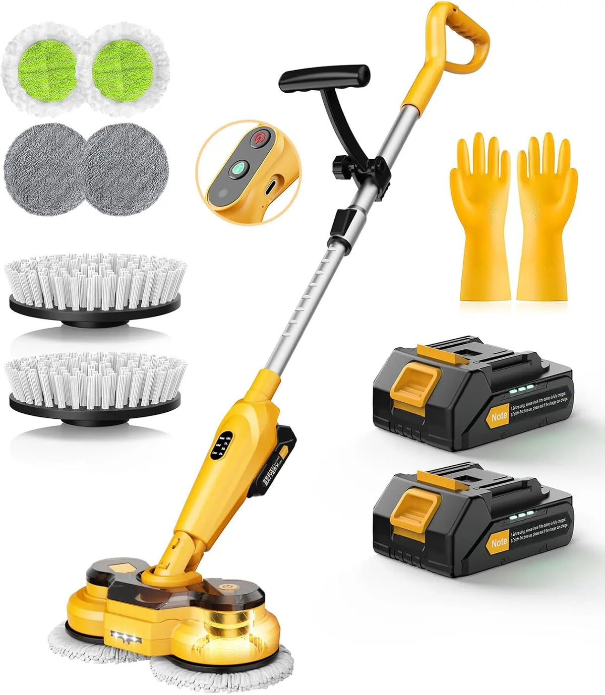 qimedo Cordless Electric Mop M3 - 6000mAh, 2-in-1 Power Scrubber & Mops