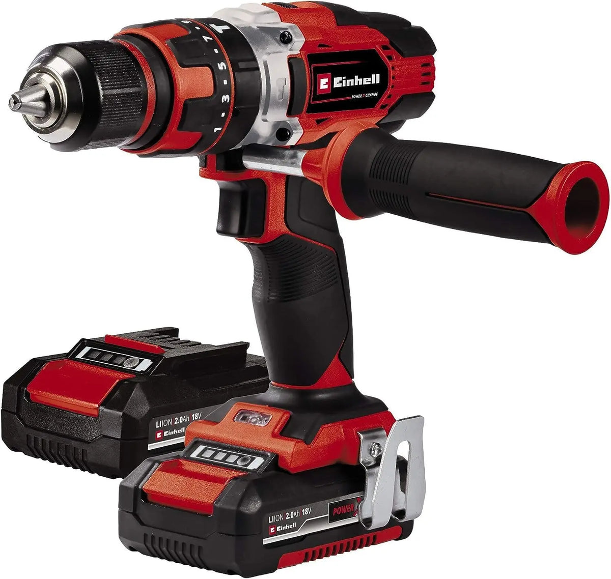 Einhell Cordless Impact Driver TE-CD 18/48 Li-i - 2 x 2.0 Ah, Power X-Change, Li-ion, 18V, Torque 48 Nm, Comes with 2 x 2.0Ah Batteries and Charger