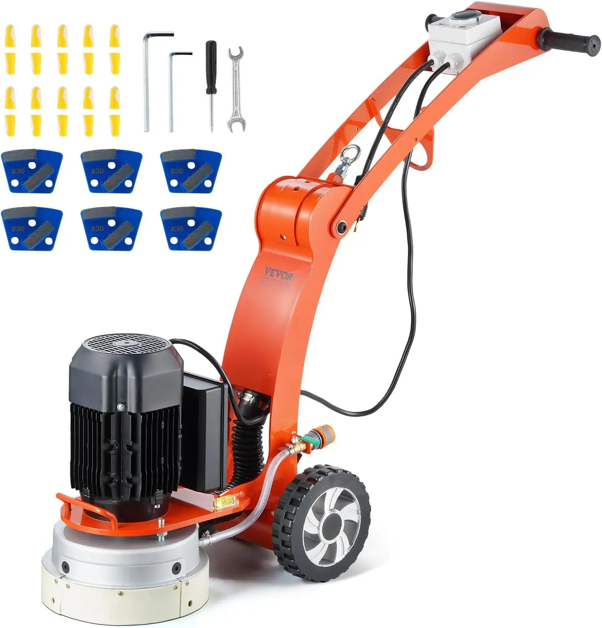 VEVOR Electric Concrete Floor Grinder - 10 Inch, Walk-Behind Grinder, 1.7 HP