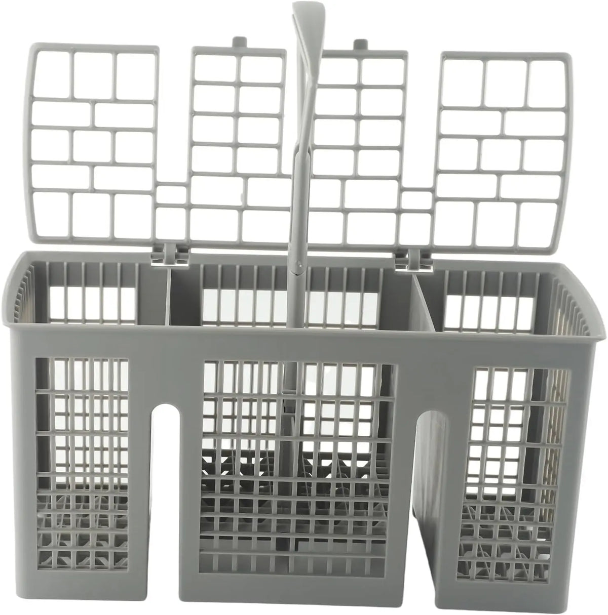 Cutlery Basket For Bosch - For Siemens, For Bauknecht, For Neff, And For Gaggenau Dishwashers, Replaces 418280 489464, Gray Plastic With Cover