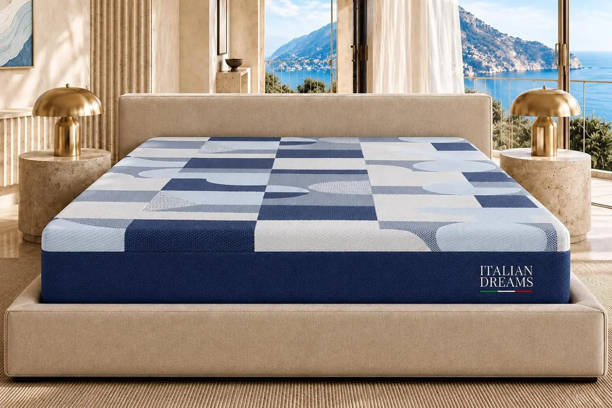 12 Inch King Cooling Gel Memory Foam Mattress - Medium Firm, Luxury Mattress Designed in Italy, Made in Europe, Fiberglass Free