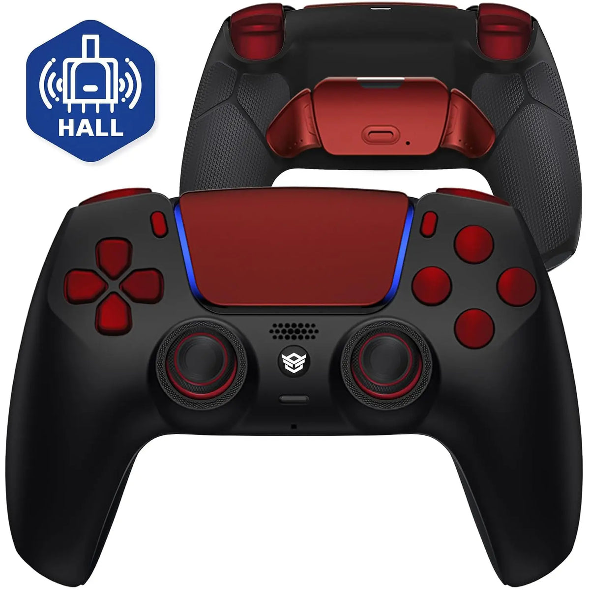 HEXGAMING RIVAL Wireless Controller Compatible with ps5 - Black Red
