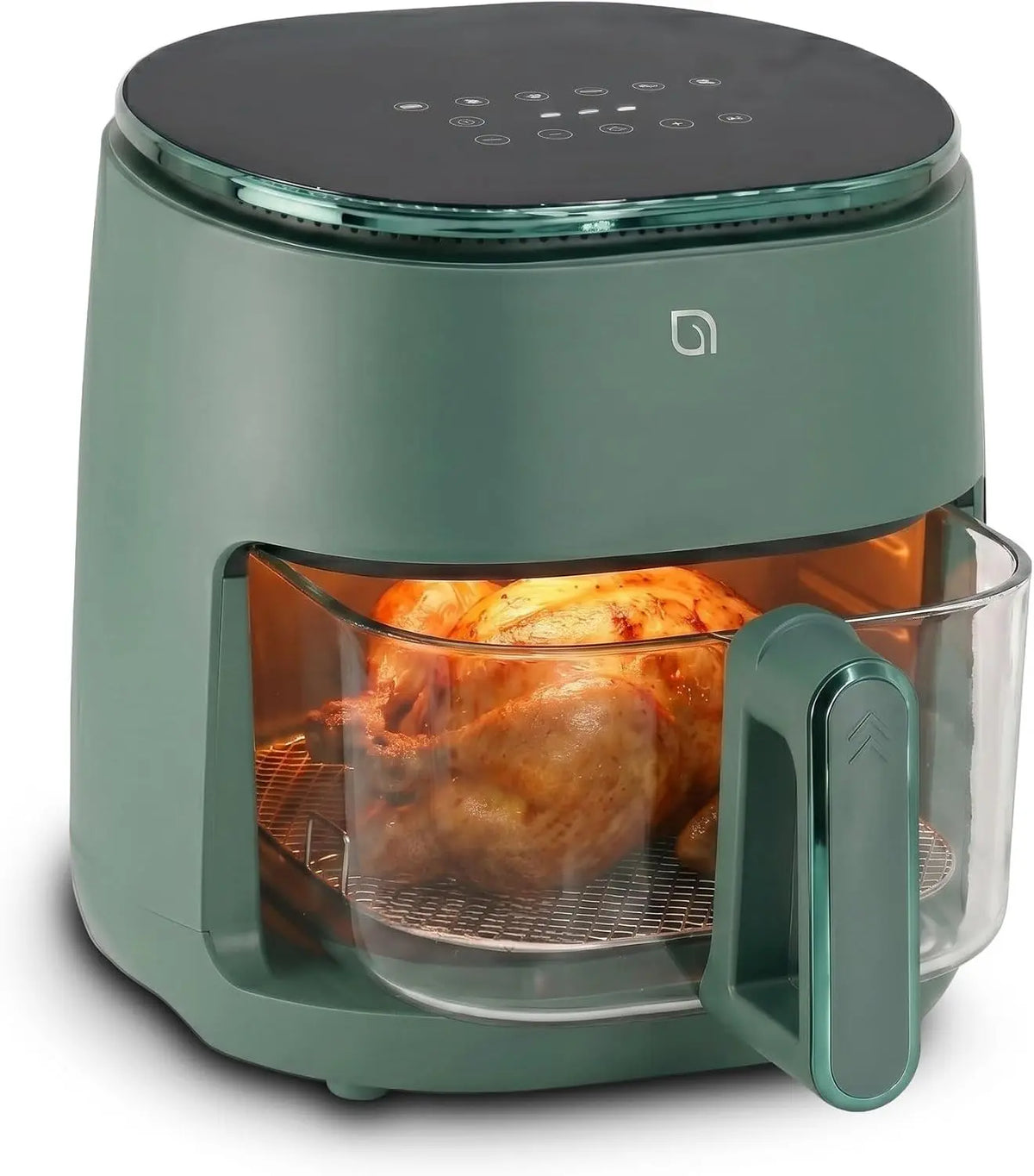 WILLOW Eco Series 6 in 1 Air Fryer with Glass Basket - 5 Quart Non Toxic Air Fryer w Digital Display, 430°F Max Temp, Preheat & Keep Warm Function