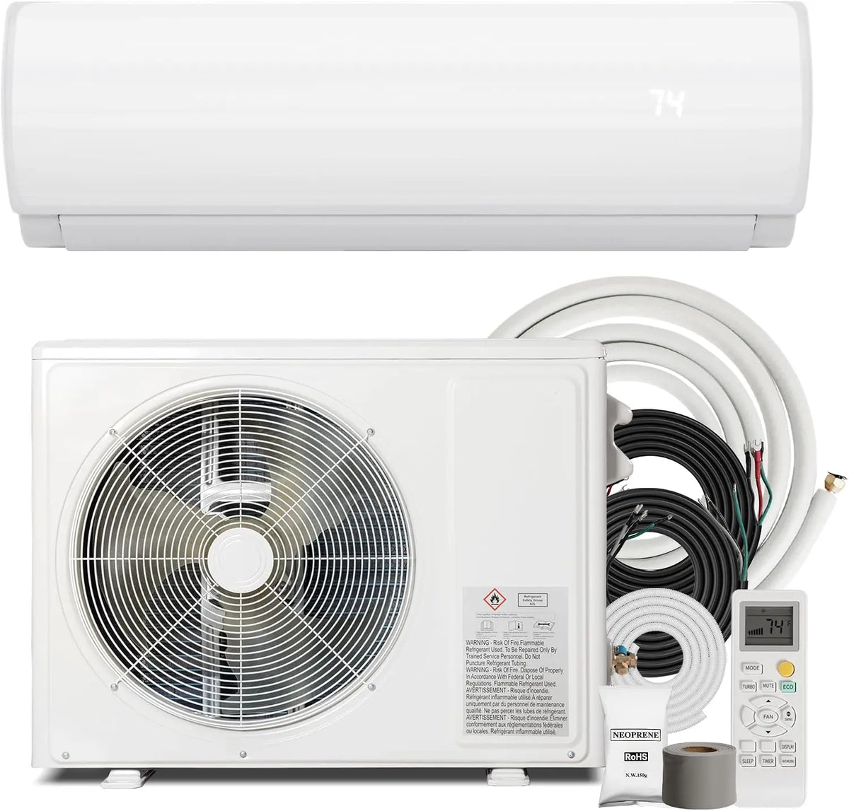 12000BTU Mini Split Air Conditioner & Heat Pump AC System - 115V