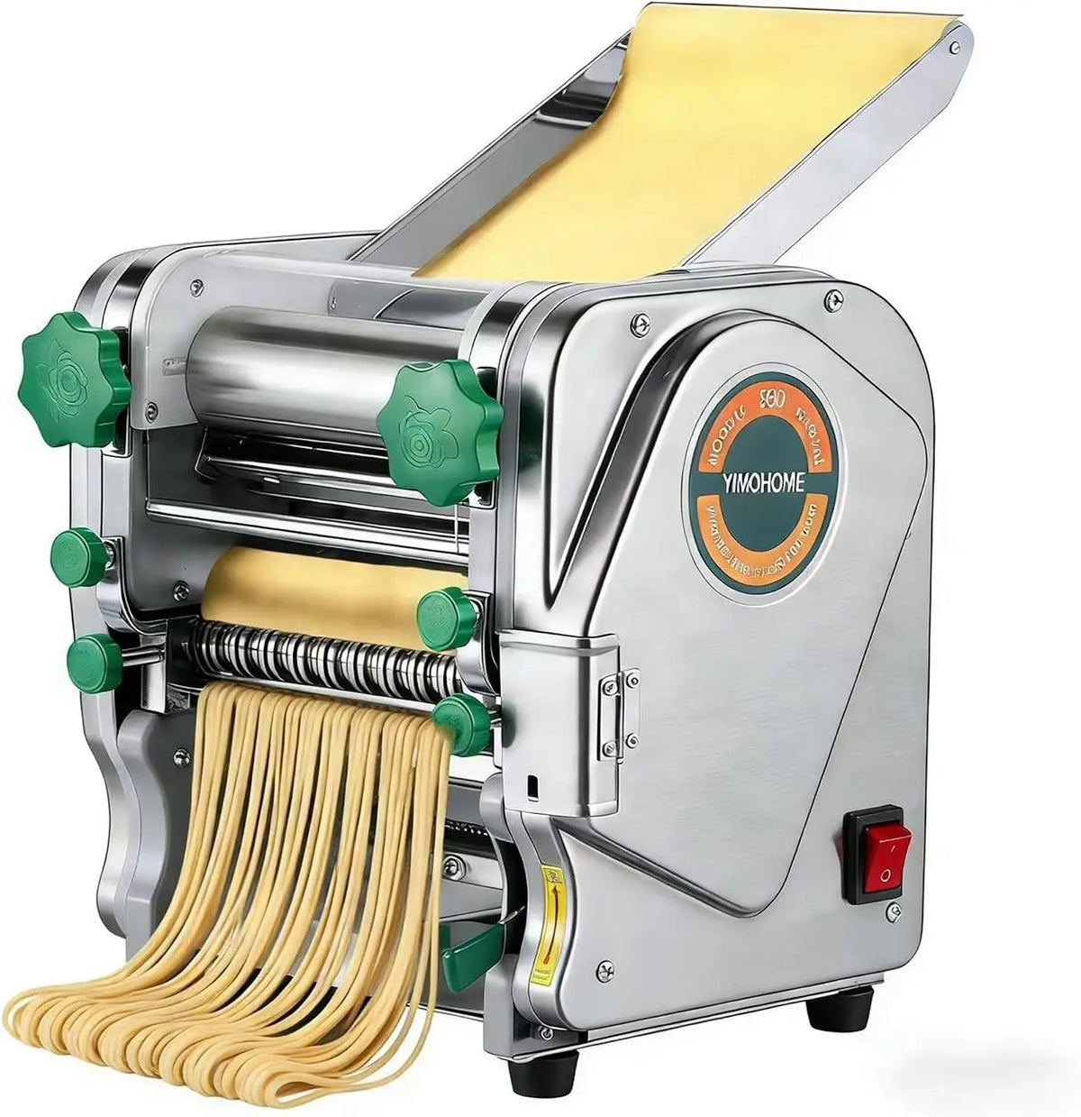 Commercial Electric Pasta Maker Machine for Business Restaurant - Auto Household Noodle Maker, All Stainless Steel Dough roller