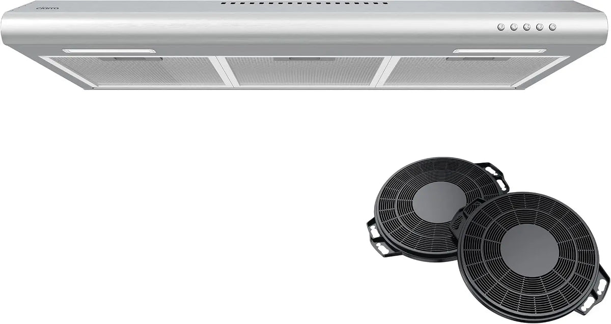 CIARRA 30 Inch Range Hood - With Carbon Filters Under Cabinet Ductless Vent Hood for Kitchen Stove Hood with 3 Speed Exhaust Fan in Stainless Steel