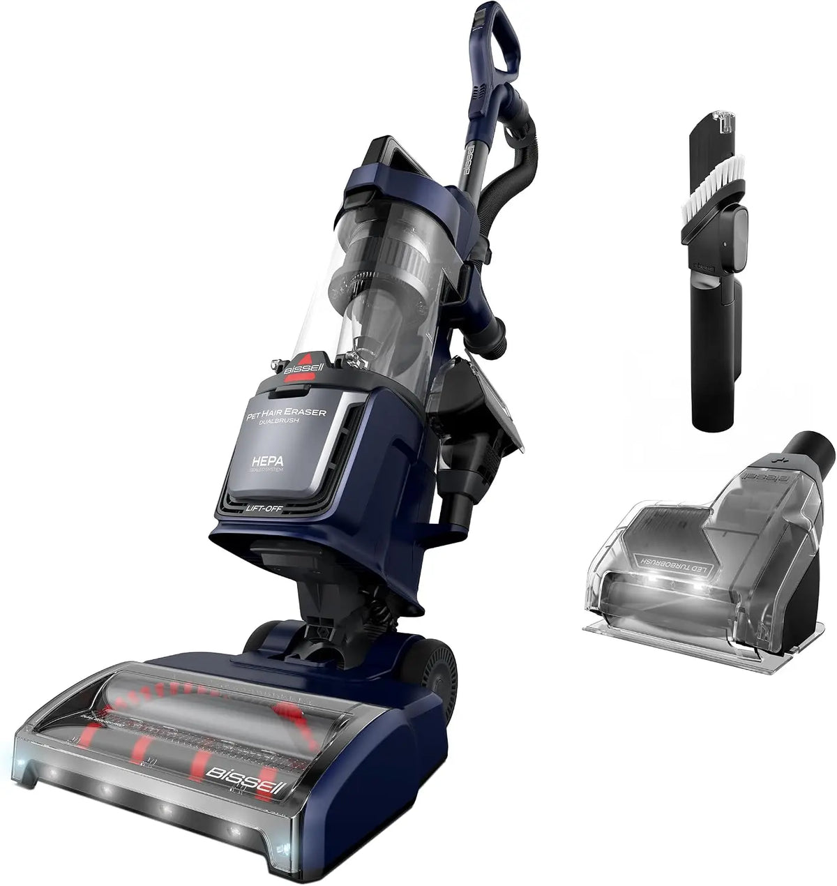 Bissell Pet Hair Eraser DualBrush Upright Vacuum with Two Brush Rolls - DualBrush Self-Cleaning Technology, HEPA Sealed Allergen System, Lift-Off Pod