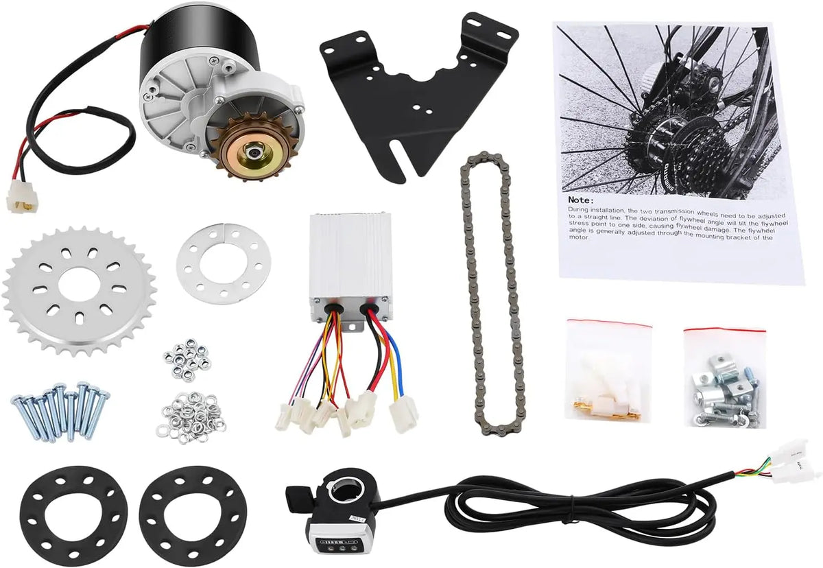 24V/36V 250W/350W Electric Bicycle Motor Kit - E-Bike Left Side Drive Motor Kit Mountain Bicycle Conversion Set with Twist/Thumb Throttle
