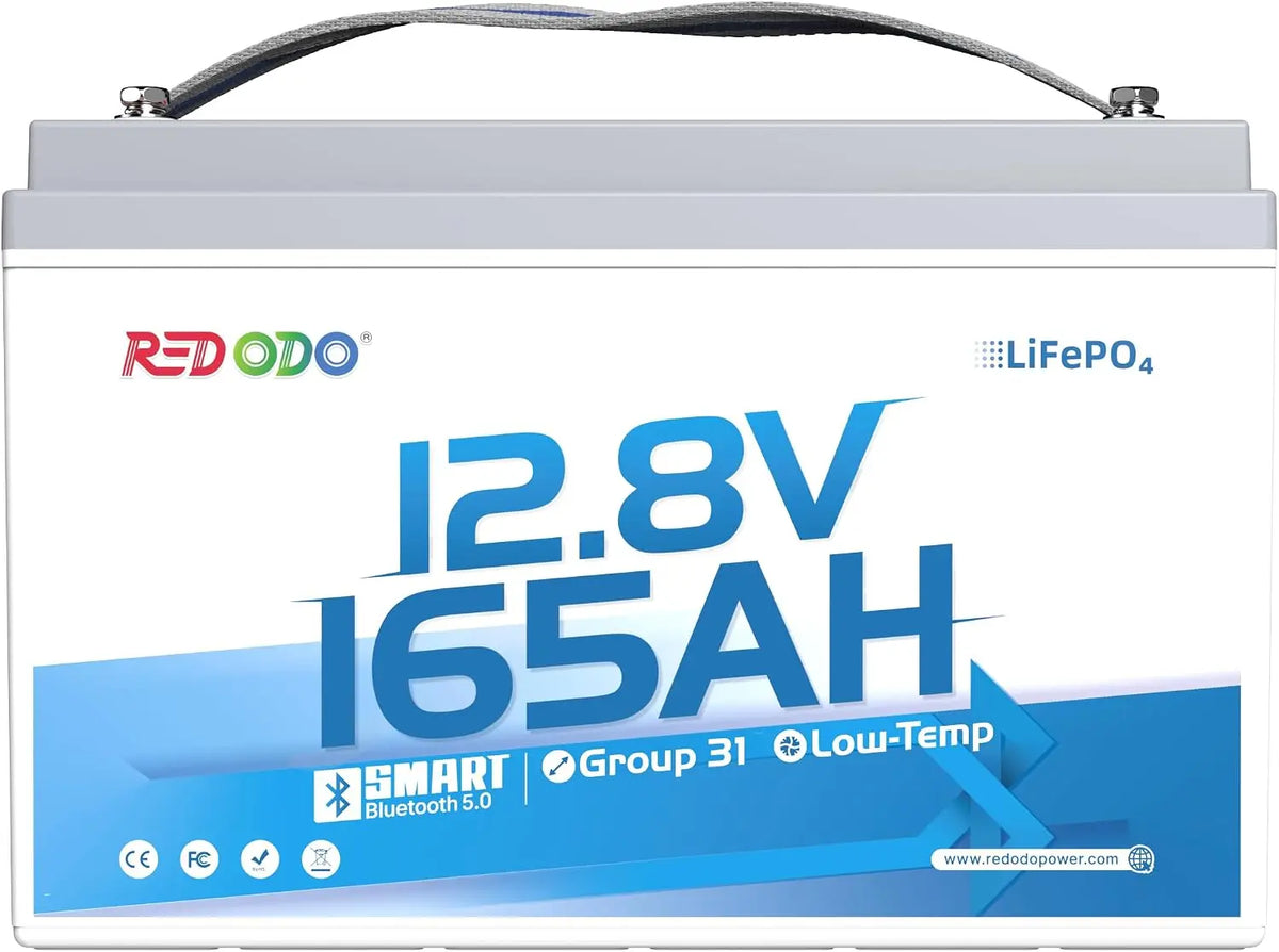 Redodo 12V 165Ah RV LiFePO4 Battery - Group 31, for Camping, Off Grid