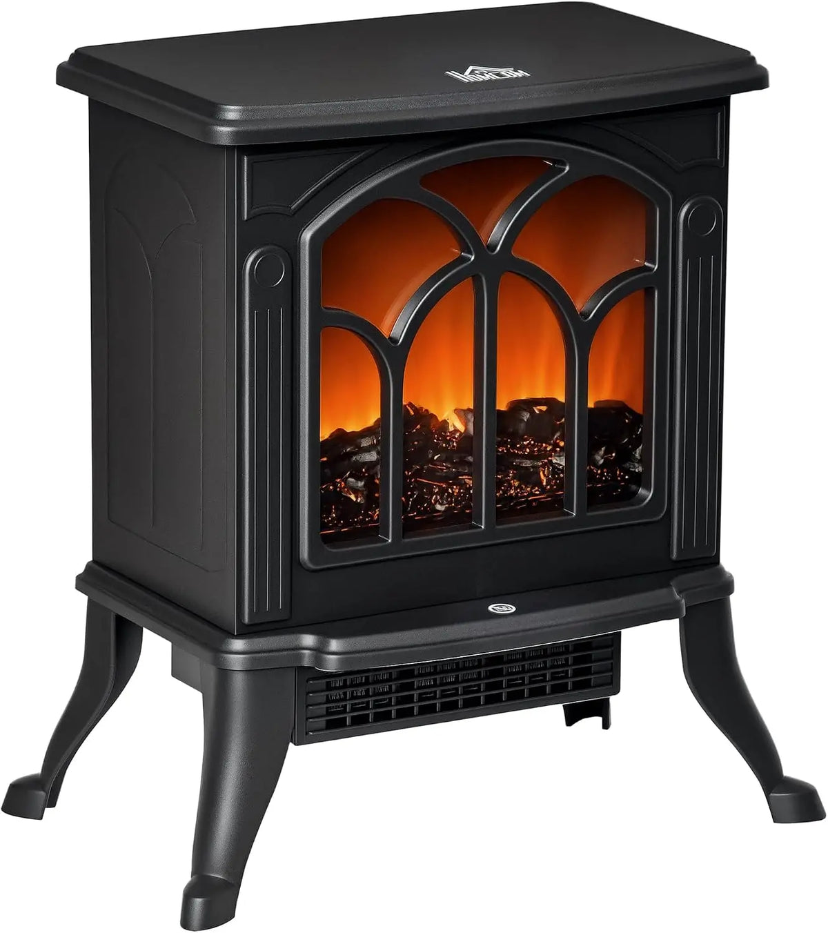 HOMCOM 17 Inch Freestanding Electric Fireplace Stove Heater 750W/1500W Black