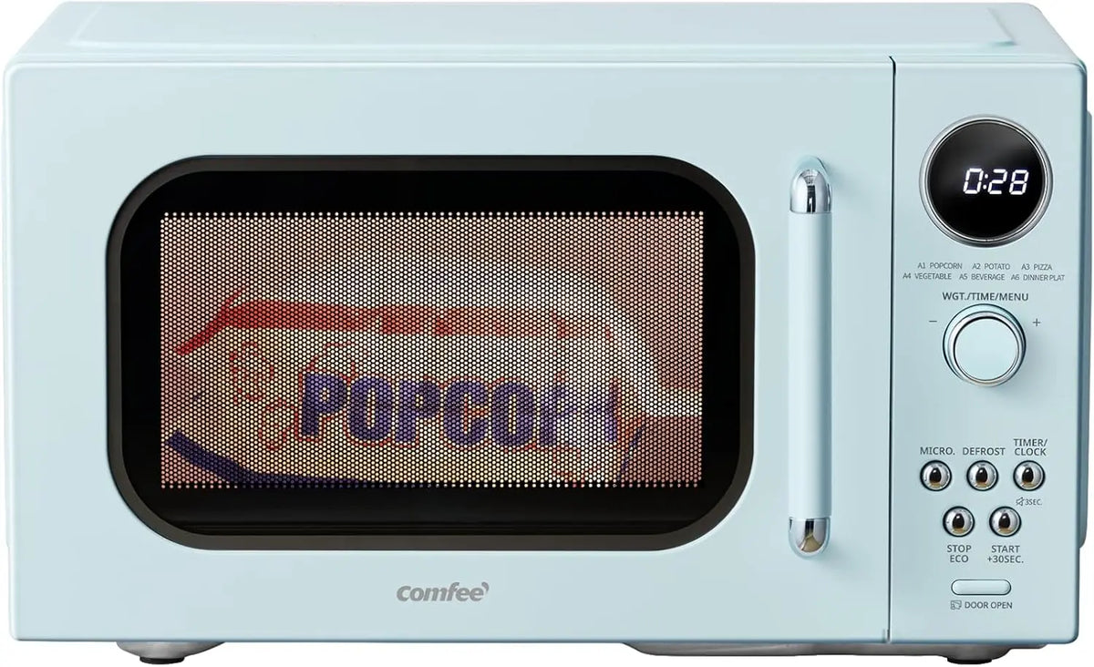COMFEE' Retro Microwave Oven - 0.9 Cu. Ft. 900W Countertop, Green