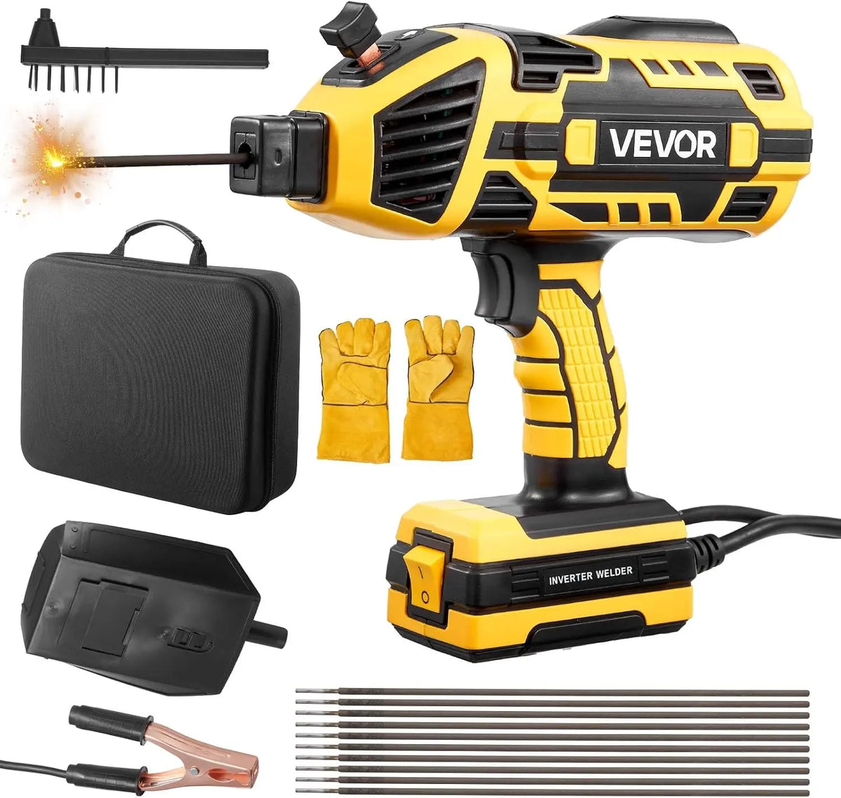 VEVOR Portable Handheld Welding Machine - 20-120A Portable ARC Welder with 5-Level Current Adjustment & IGBT Inverter