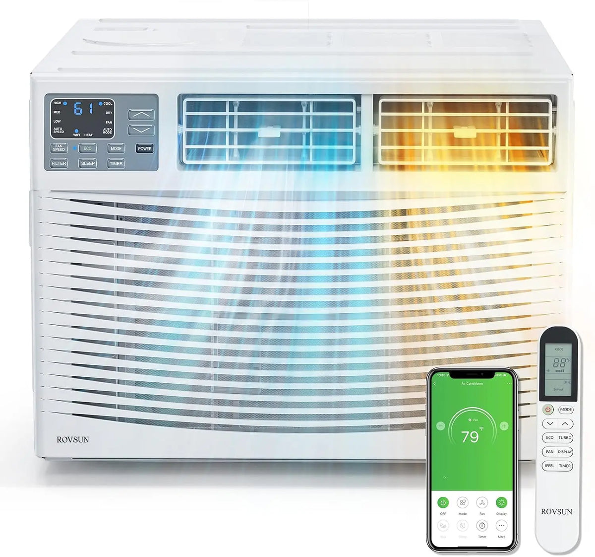 ROVSUN 8000 BTU Window Air Conditioner with Heat - AC Unit for Window, 115V