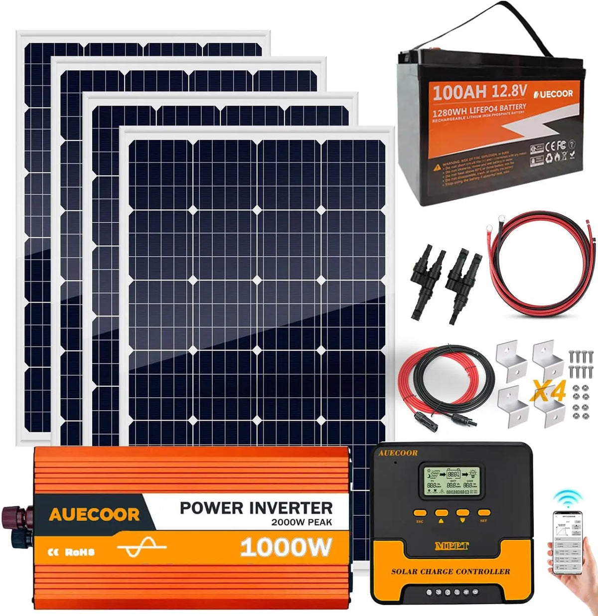 1.92KWH - Complete Solar Panel Kit for RV Off Grid Solar System
