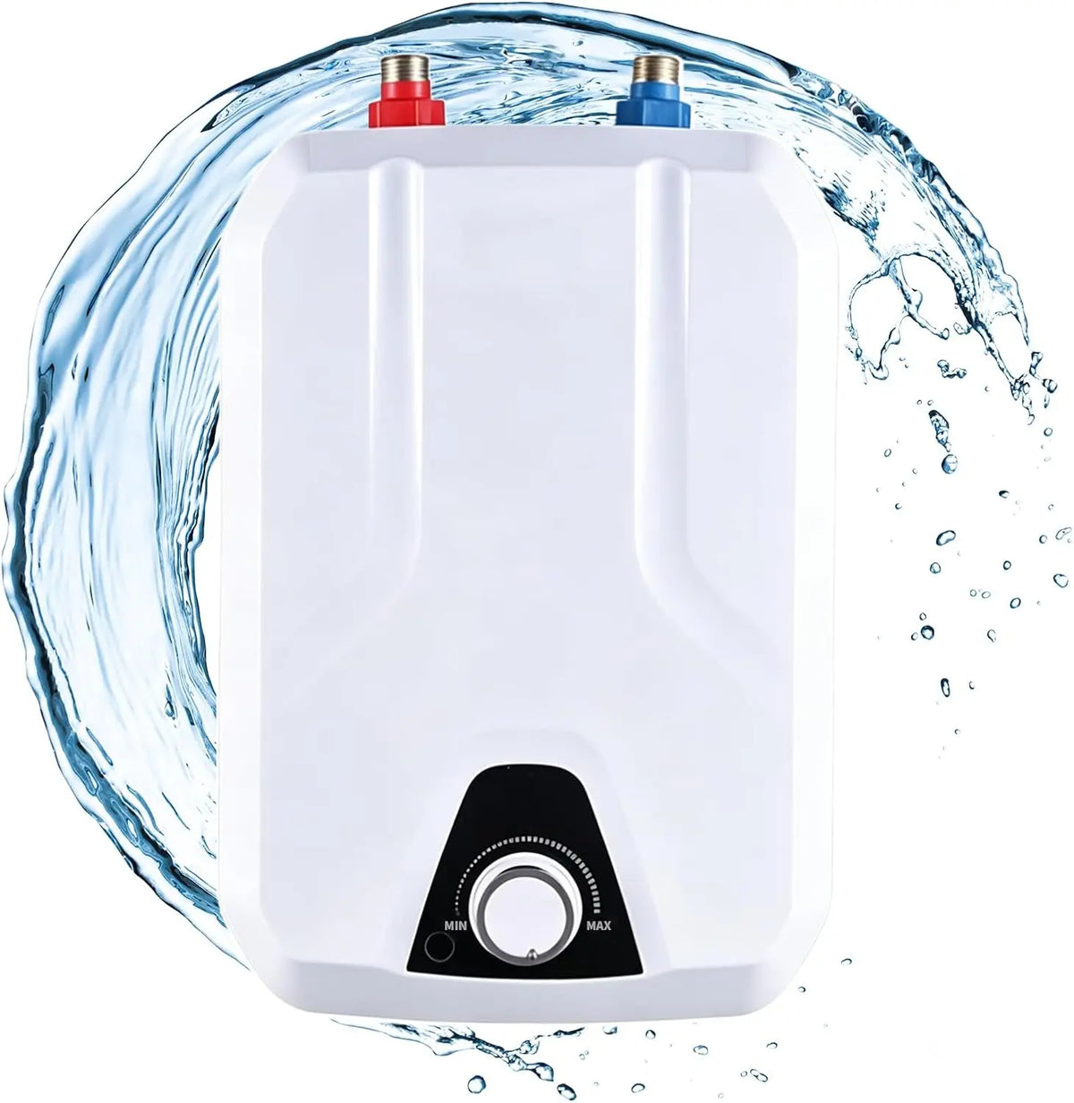 1500W 8L/2.11 Gallon Electric Tankless Water Heater - Compact Instant Hot Water Heater Under Sink, Adjustable Temperature 30, 75°c for Kitchen
