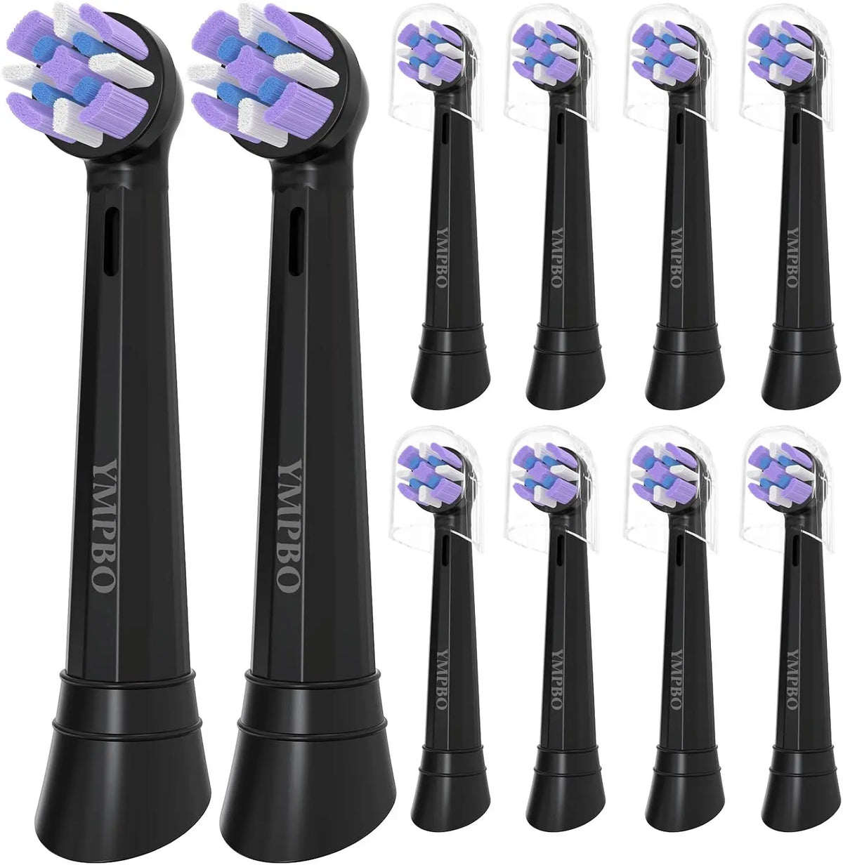 10 Pack Toothbrush Replacement Heads for Oral-B iO - Black