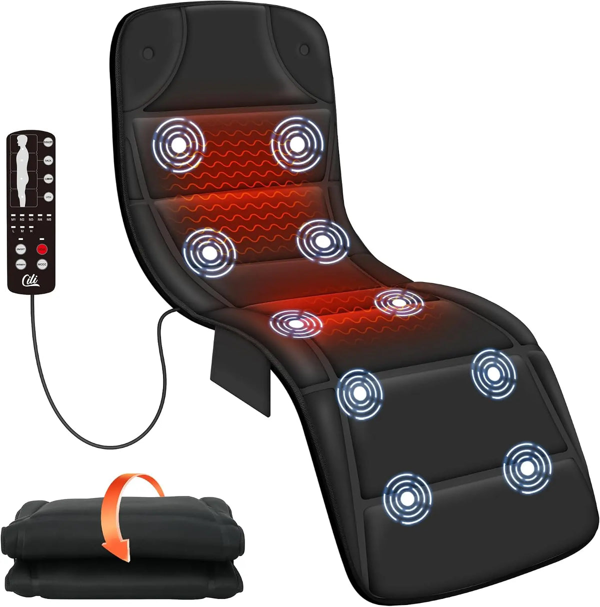 CILI Full Body Massage Mat with Heat - Upgrade Graphene Heating Vibration Back Massage Pad, Full Body Massager for Bed Chair Sofa