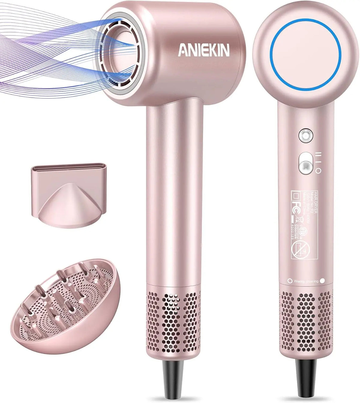 Hair Dryer - High-Speed Ionic Low Noise Blow Dryer with Brushless Motor for Fast Drying
