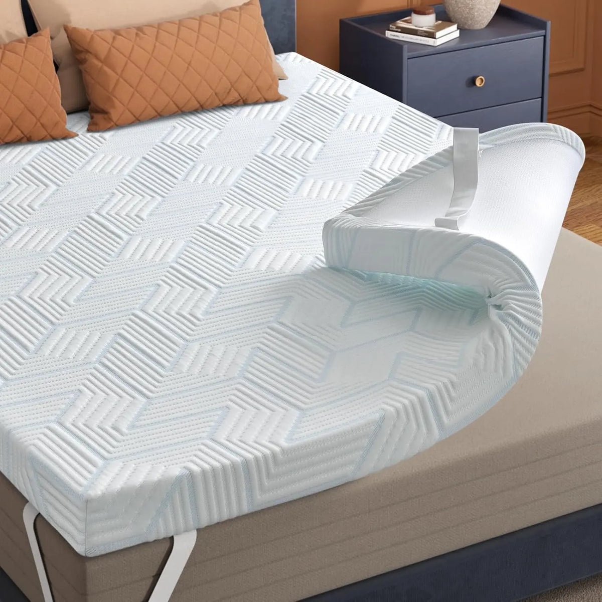 BedStory Mattress Topper Queen - 3 Inch Gel Memory Foam Topper for Queen Bed, Pressure-Relieving & Cushioning for Restful Sleep, Soft Washable Cover