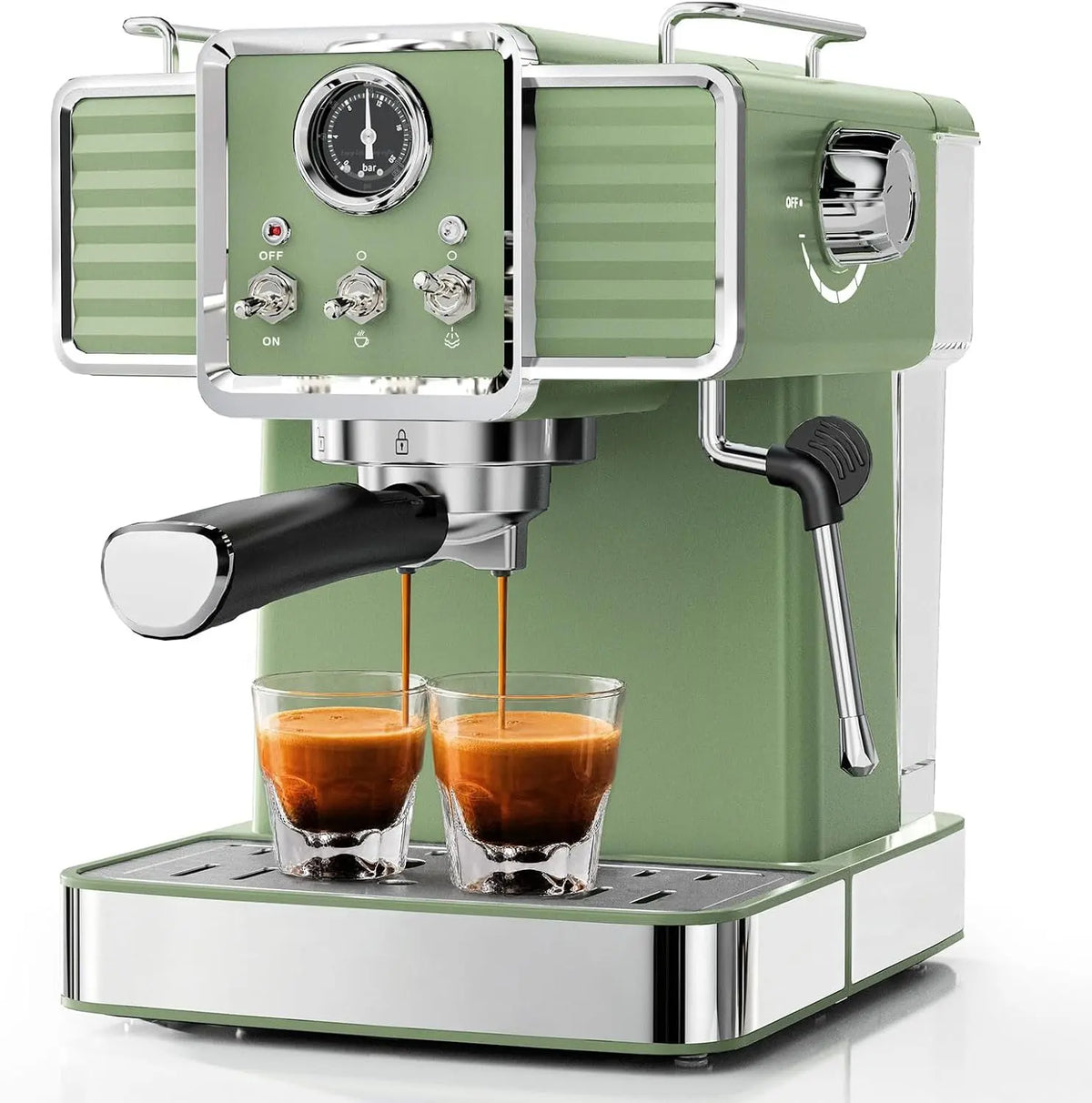 20Bar Semi Automatic Retro Espresso Machine - With Milk Frother
