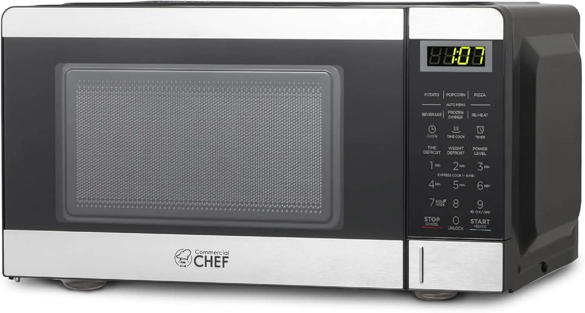 Commercial Chef 0.7 Cu. Ft. Countertop Microwave Oven - CHM770S, Stainless