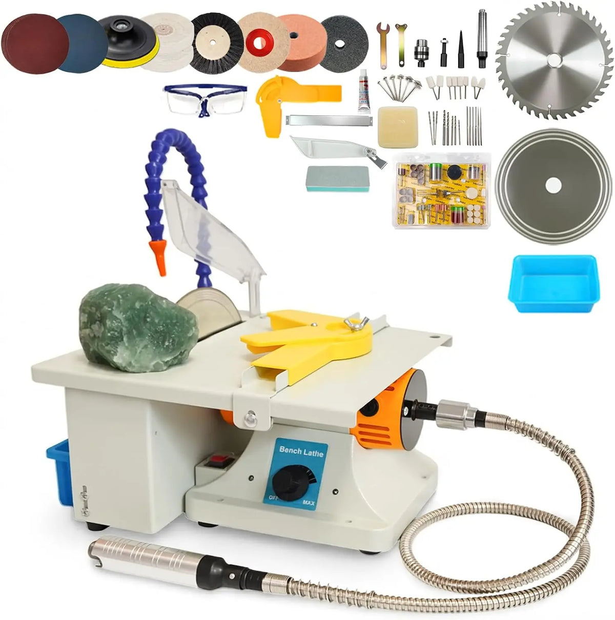 1850W Lapidary Saw for Rock Cutting - Grinding & Polishing, Wet Table Saw