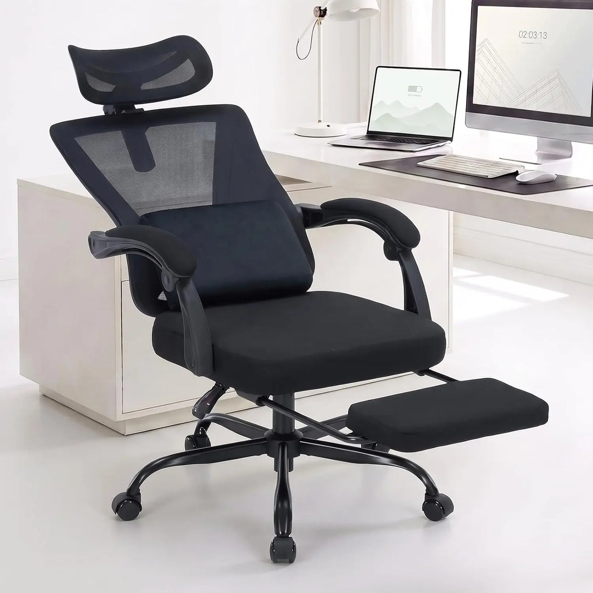 Ergonomic Office Chair with footrest - 90-160° Recline Computer Desk Chair