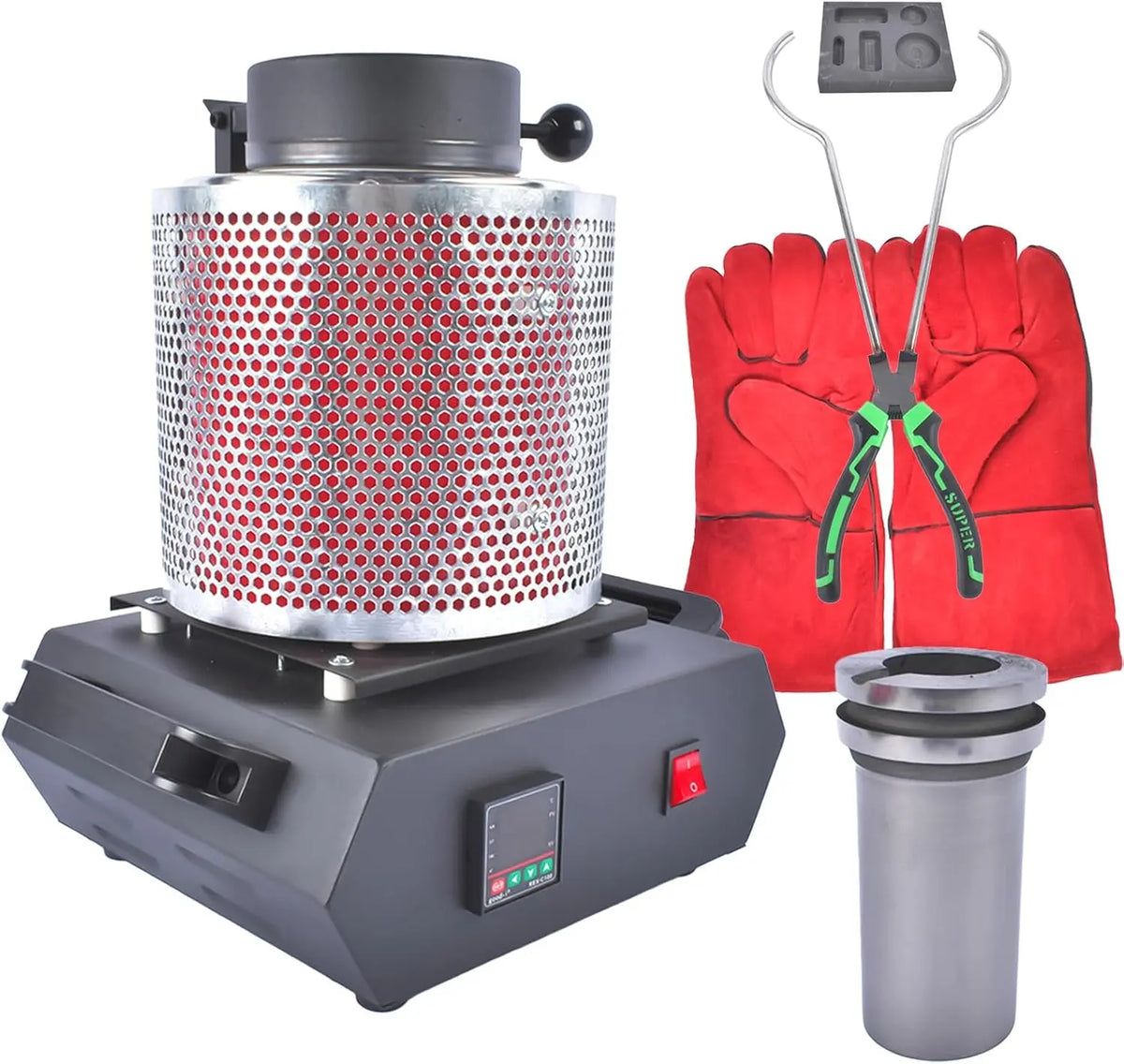 2KG Gold Melting Furnace 1500W 1100°C/2012°F