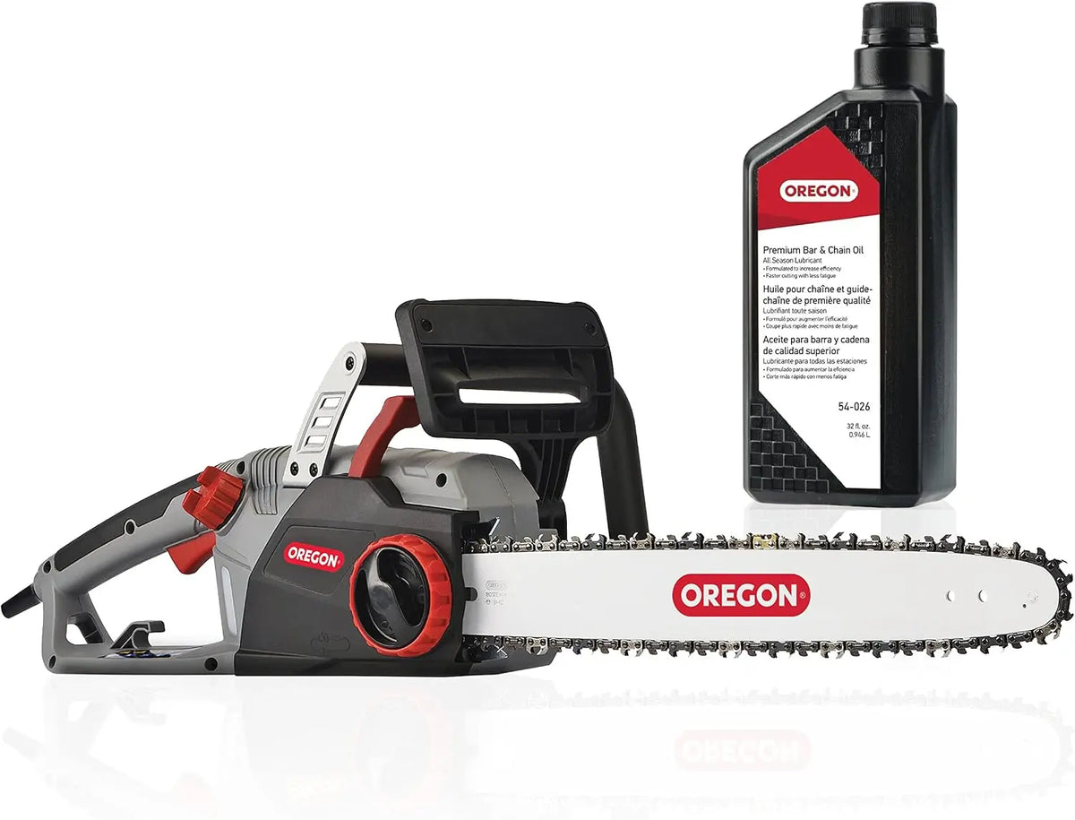 Oregon 2400W Self-Sharpening Corded Electric Chainsaw with 18-Inch - 45cm, Guide Bar, Low Kickback 15 Amp Chainsaw, 32 fl.oz