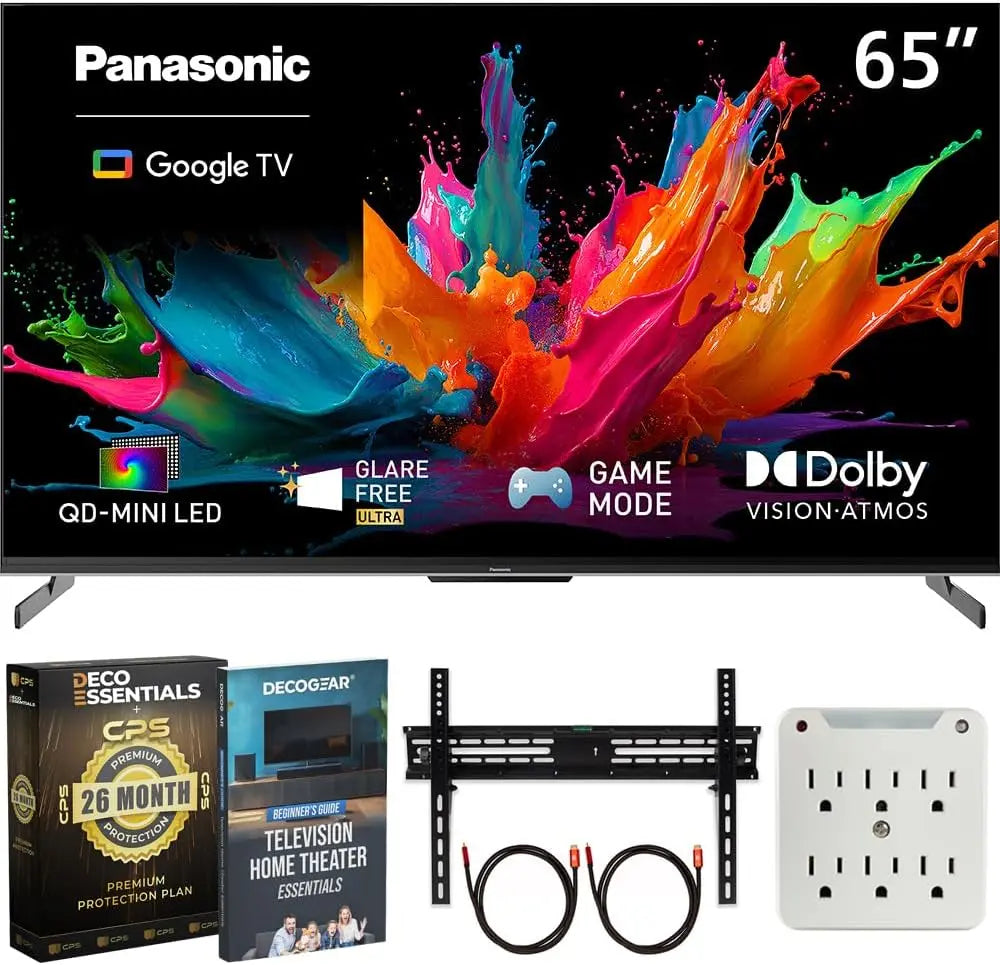 Panasonic 65 Inch W85C 4K 60Hz QD-Mini LED Google TV - 2026, TN-65W85CPS Bundle