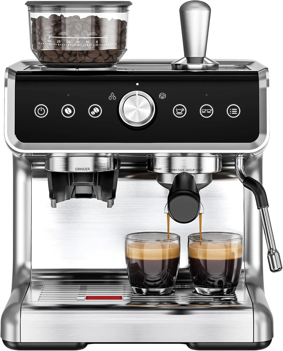 EUHOMY 20 Bar Espresso Machine - With Grinder and Milk Frother