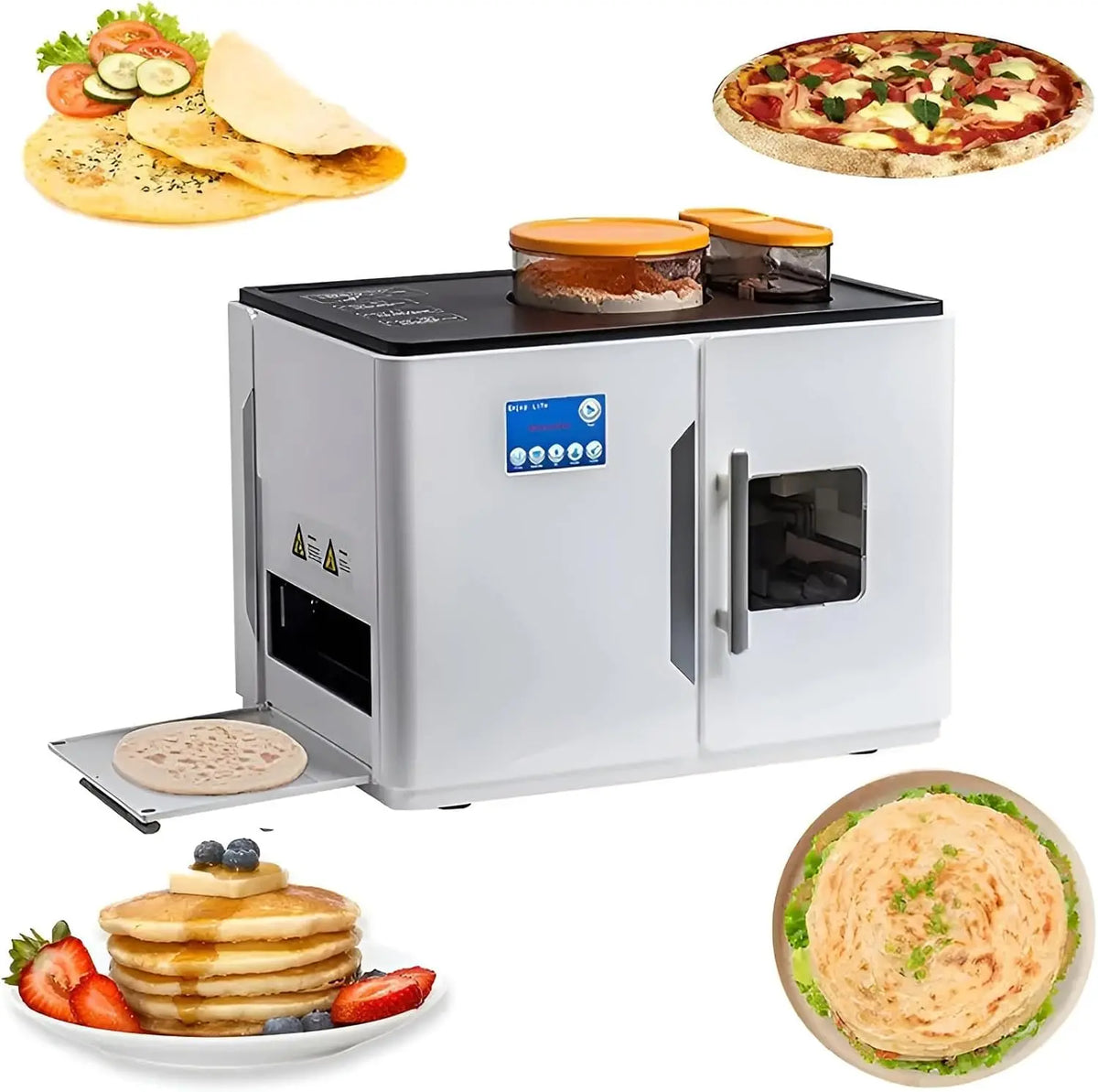 Fully Automatic Roti and Chapati Maker - Make 20 Delicious Flatbreads, Tortillas, and Pitas in One Go with One, Button for Indian Roti, White