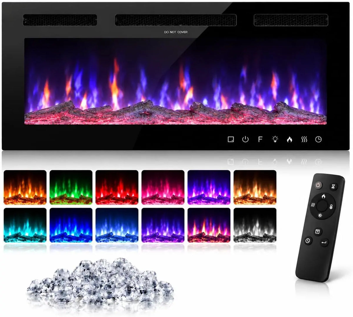 GarveeLife 50 Inch Smart WiFi Electric Fireplace - Wall Mounted