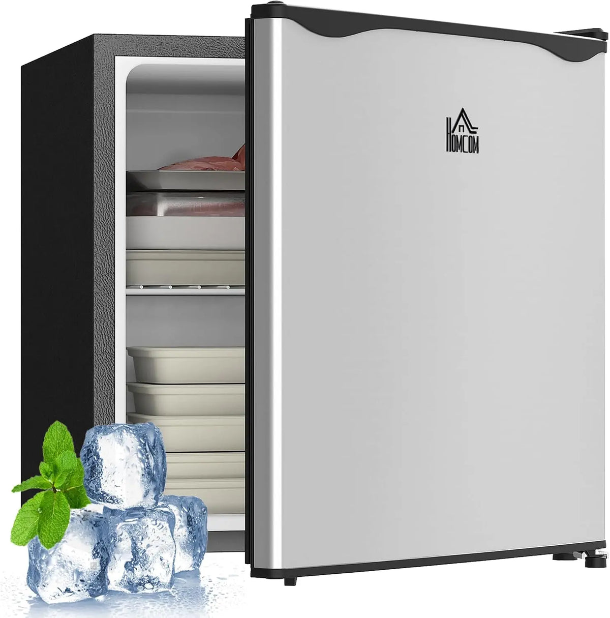 HOMCOM Mini Freezer Countertop Compact Upright Freezer 1.1 Cu. Ft. Silver