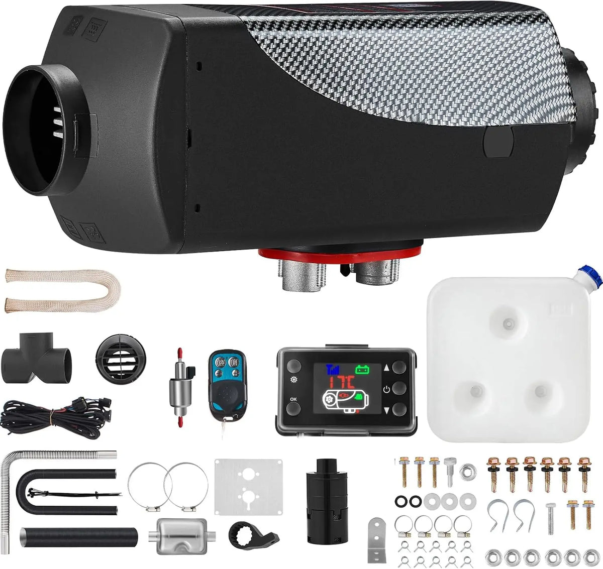 VEVOR 8KW Diesel Air Heater with Muffler - 12V with Remote Control and LCD Switch for Vehicles, Trucks, Motorhomes, Boats, and Buses