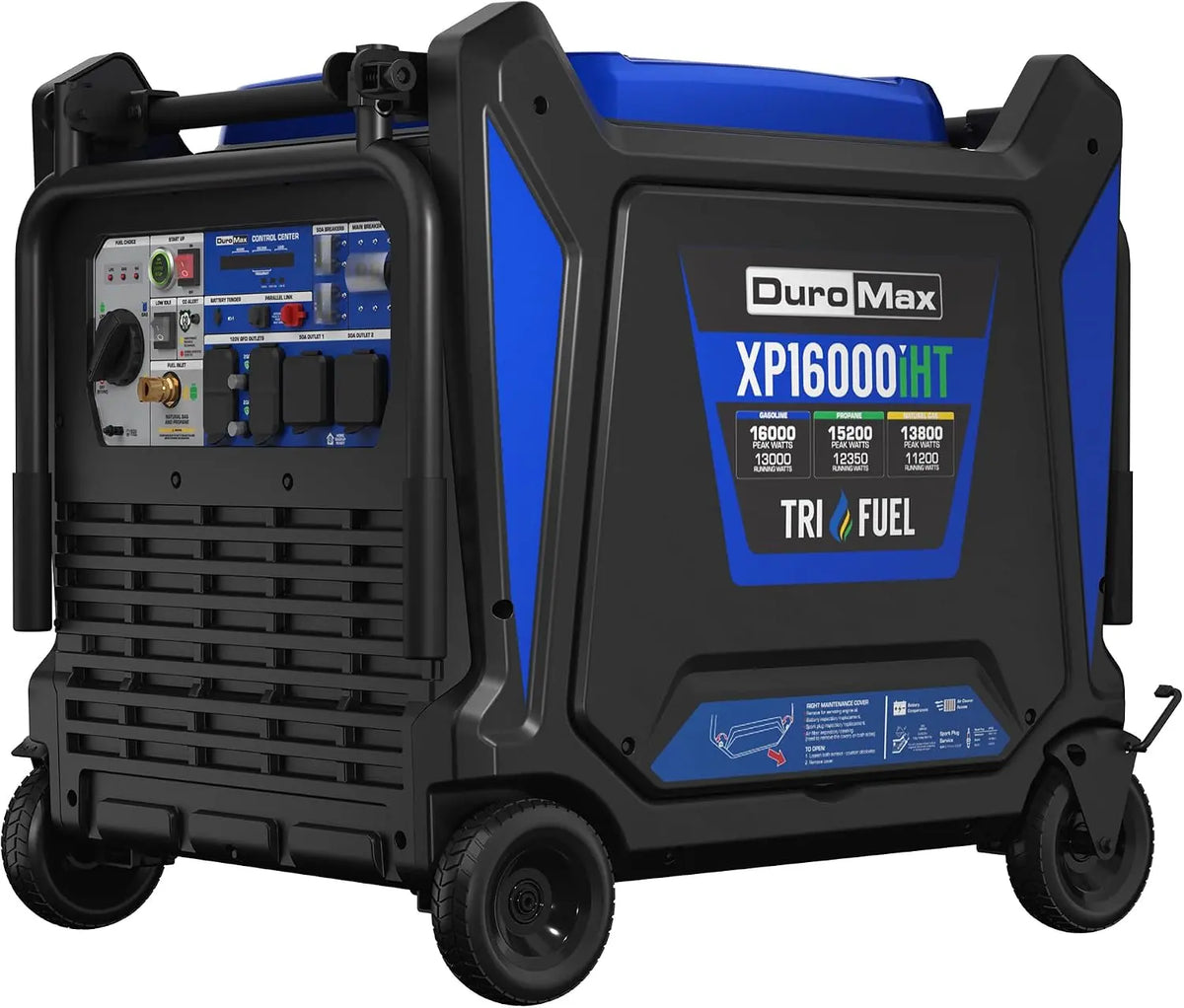 DuroMax XP16000iHT 16 - 000-Watt Tri Fuel Portable Digital Inverter Generator, Gas, Propane & Natural Gas, Remote Electric Start, RV & Emergency Ready