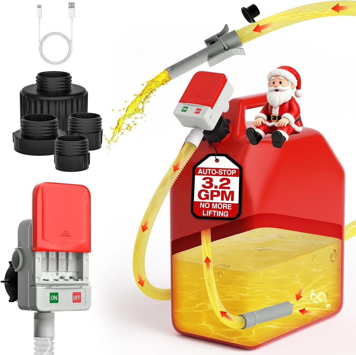 Keimi Electric Fuel Transfer Pump with Auto-Stop - 3.2 Gallon per Min