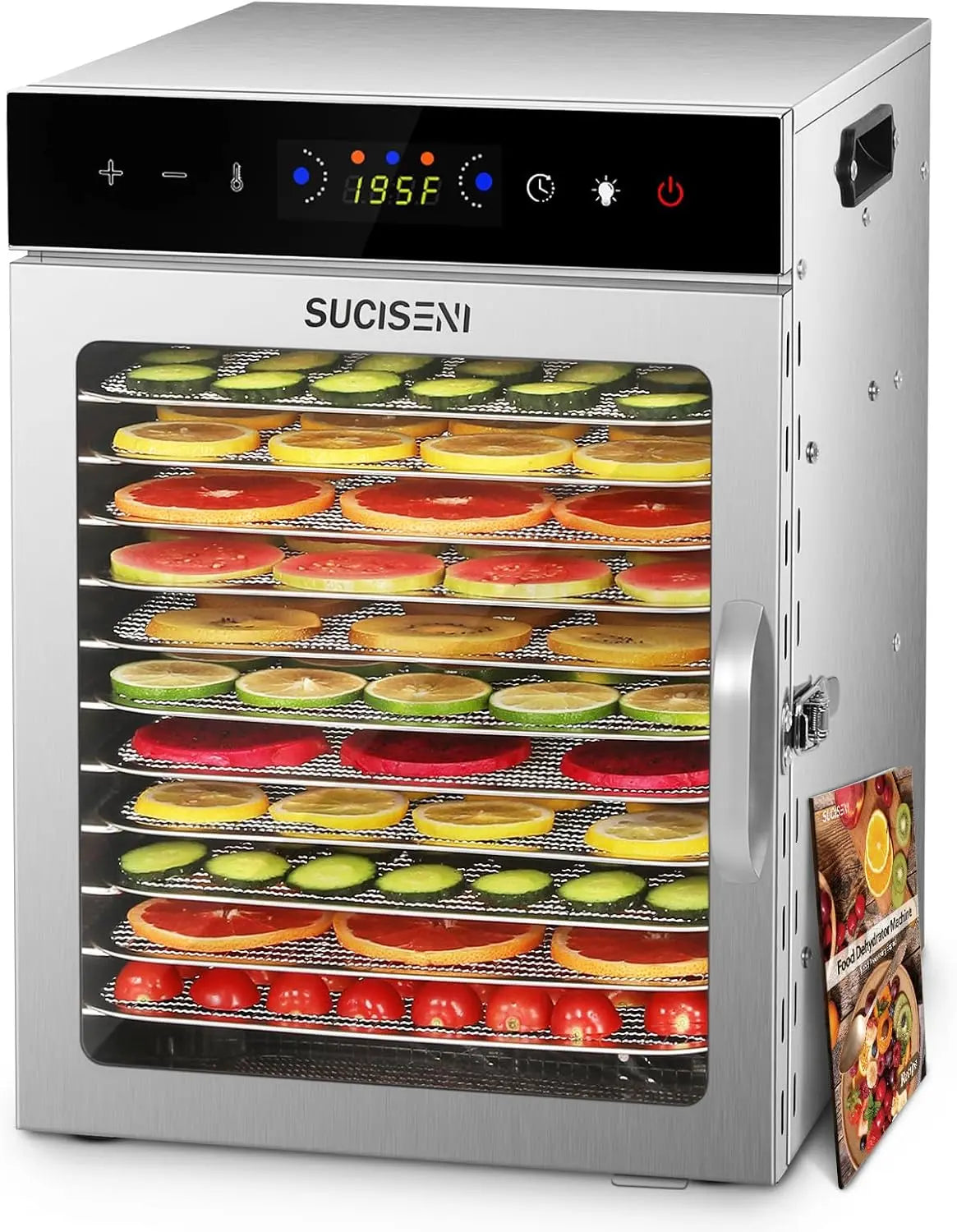 SUCISENI 12 Trays Food Dehydrator for Home Use - 1000W Dual Fans, 7.36 ft²