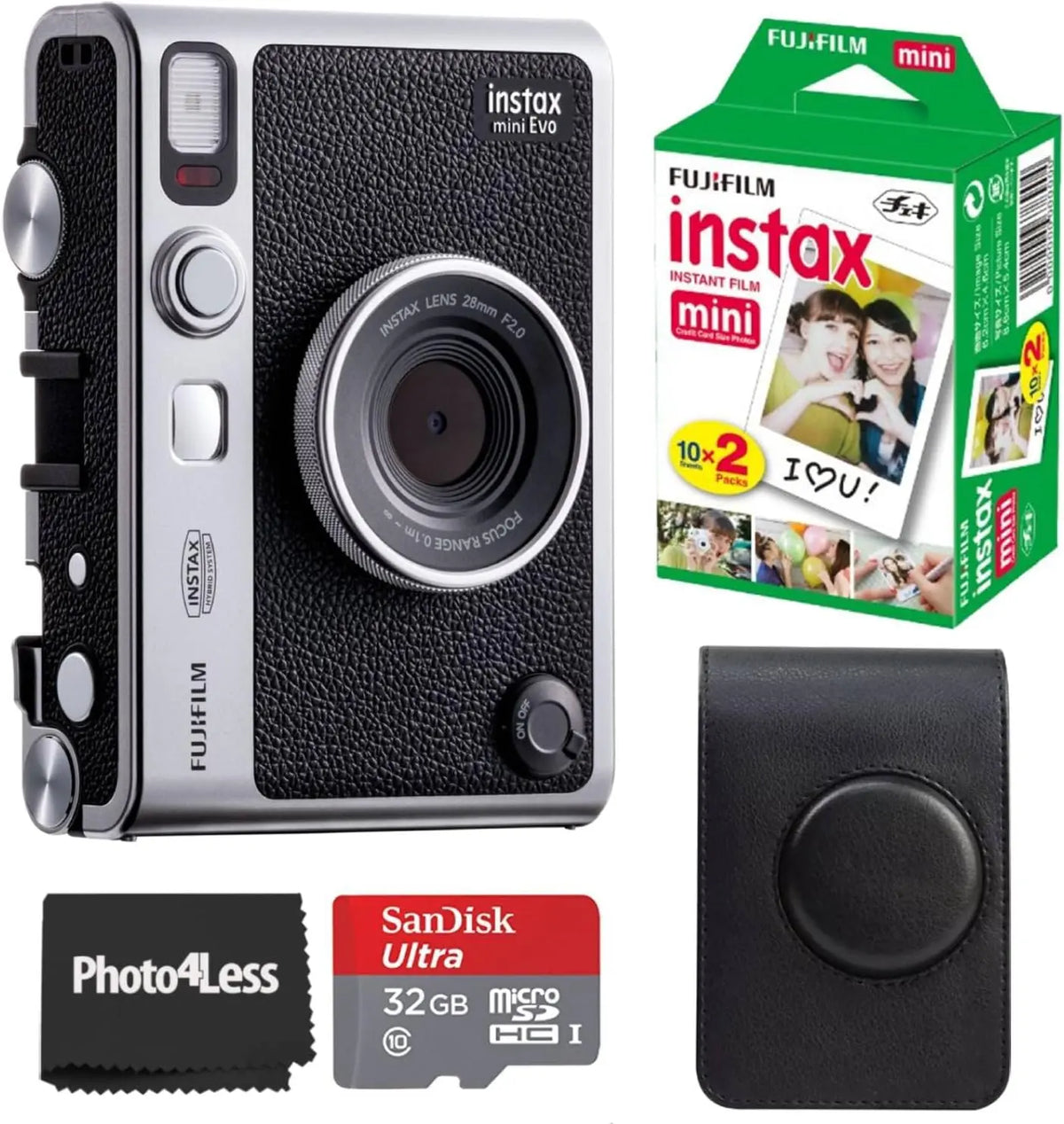 Fujifilm - Instax Mini EVO Hybrid Black Instant Camera