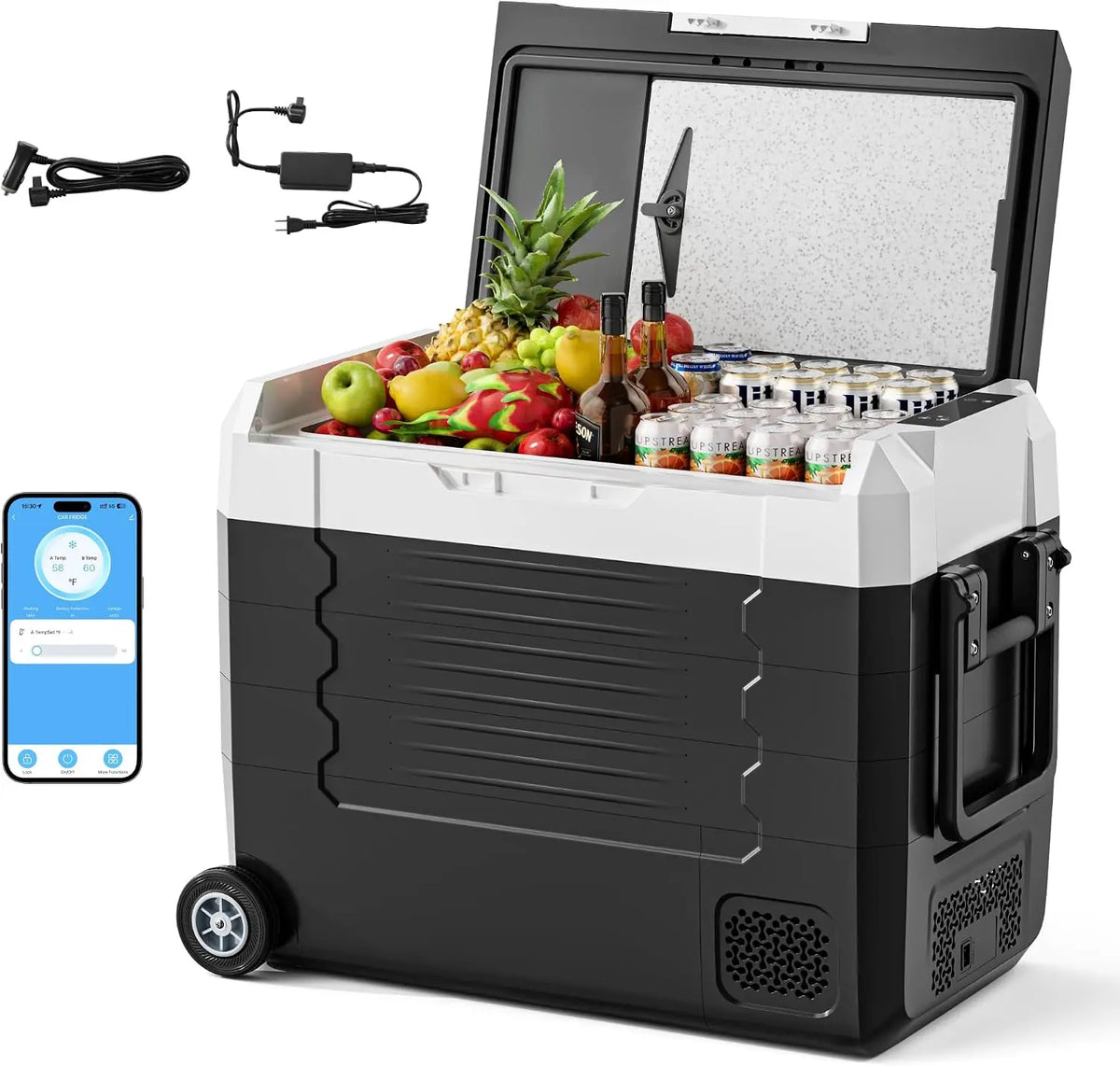 Manastin 12 Volt Refrigerator - 58QT Electric Cooler, APP Control