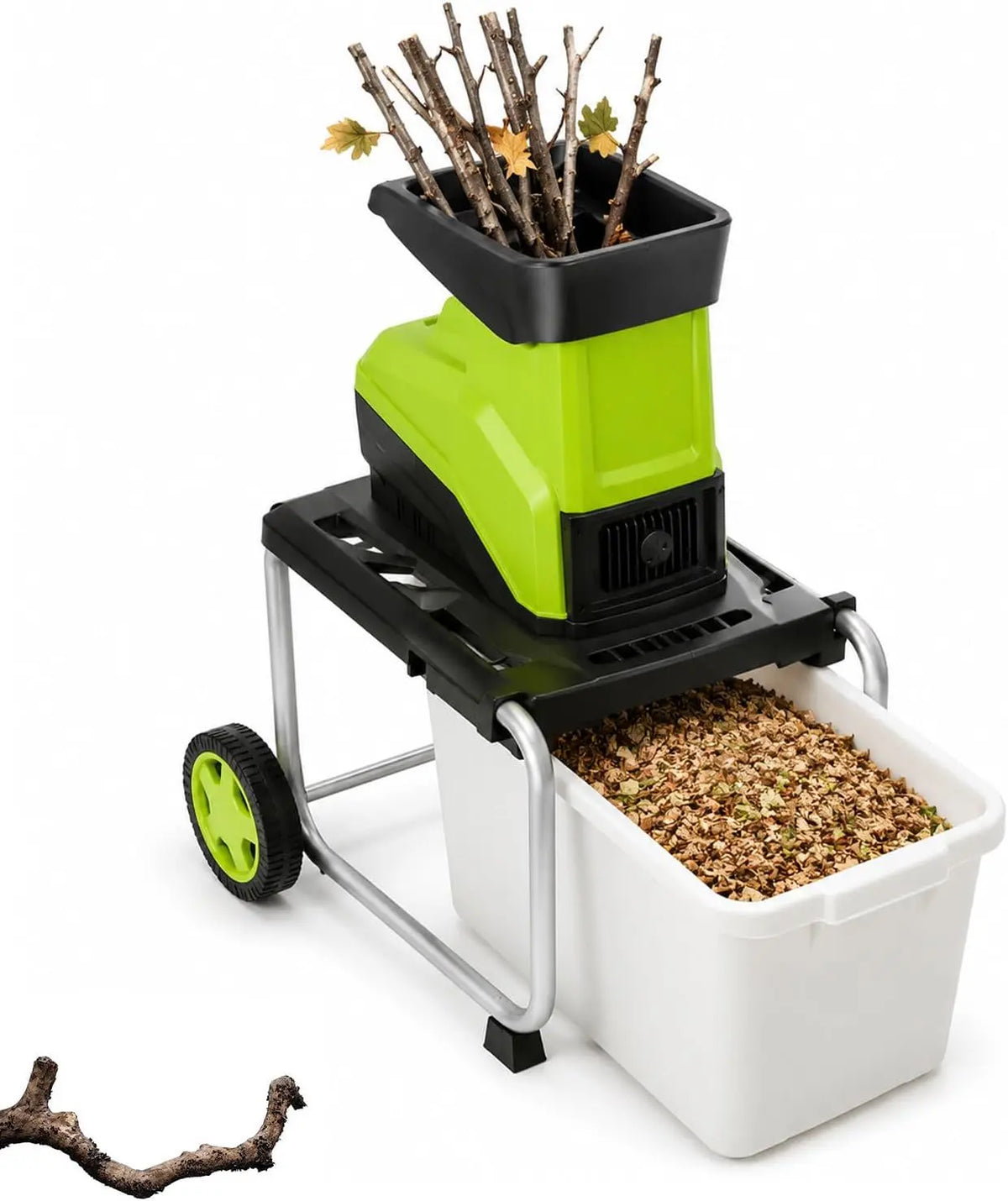 Electric Branch Chipper 2800w - Heavy Duty Garden Shredder With Wheels