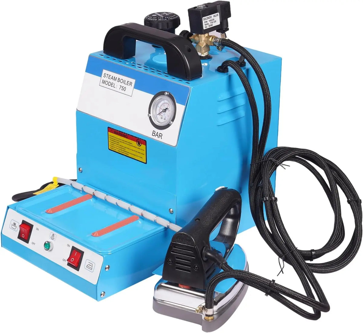Electric Steam Iron - 1600W Industrial Steam Ironing System Commercial Professional Iron Station with 4L Tank for Ironing Clothes Curtains Carpets