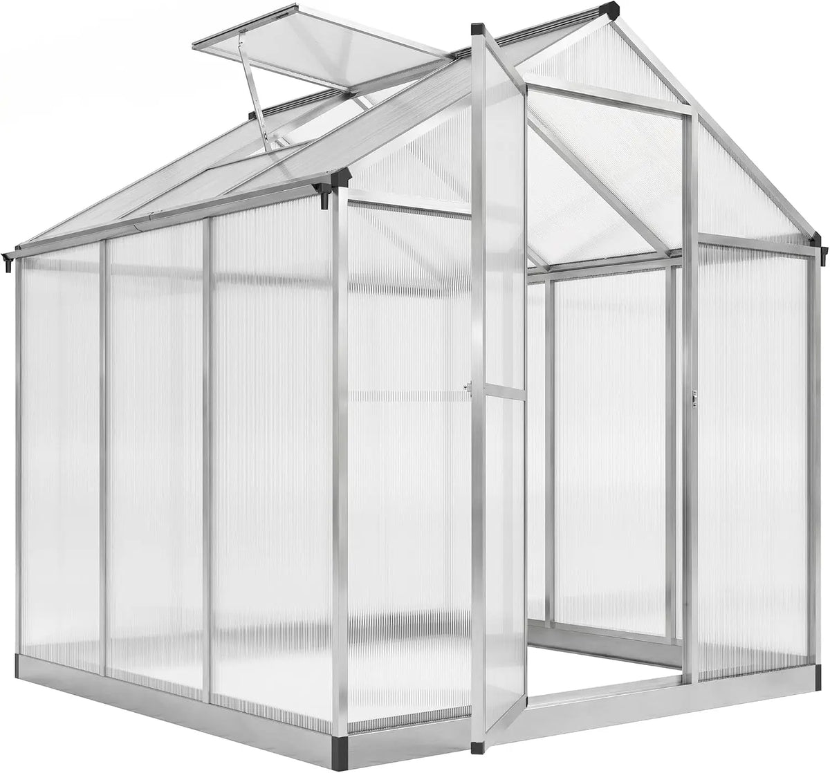 Outsunny 8' x 6' Greenhouse for Outdoors - Polycarbonate Greenhouse with Rain Gutter and Roof Vent