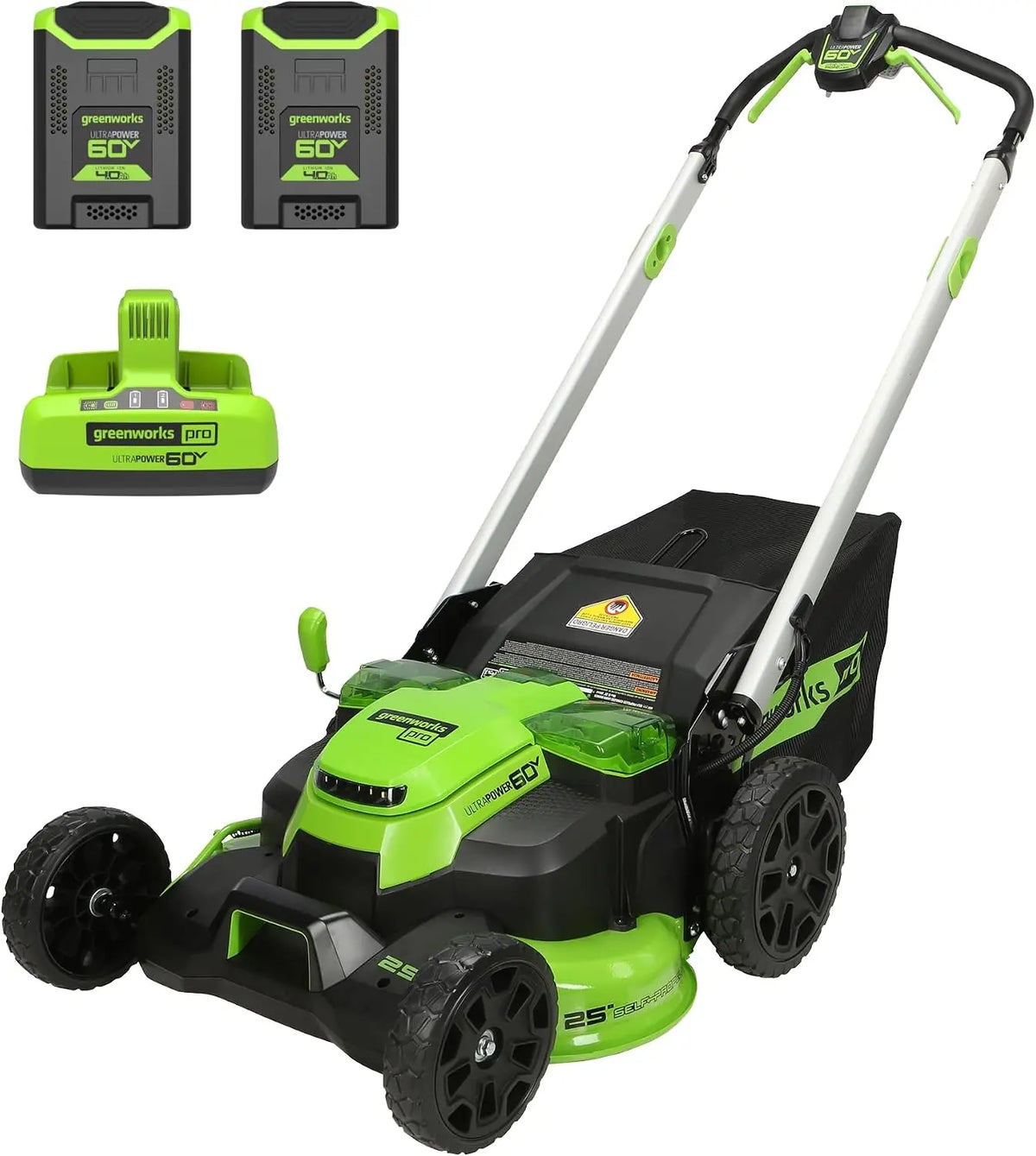Greenworks 60V 25in Self-Propelled Lawn Mower - 2, 4.0 Ah Battery Kit