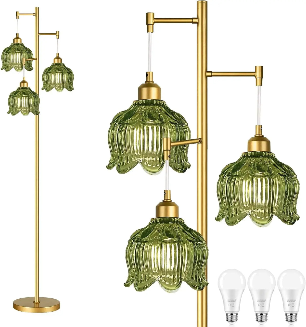 ILLMTW Glass Floor Lamp for Living Room - Bedroom